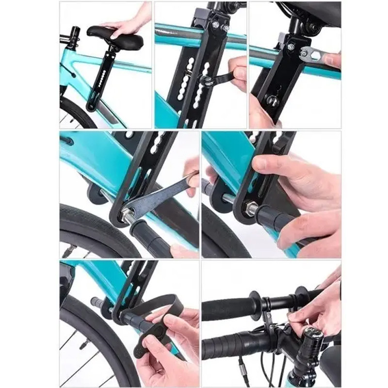 Велокресло детское сиденье для велосипеда с креплением на раму с ручками Feel Fit черное Бровары - изображение 5