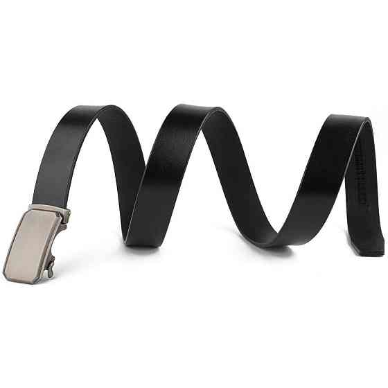 Ремінь чоловічий з автоматичною пряжкою закругленою Чорний (Vintage) Київ