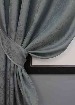 Комплект коротких штор VR-Textil Жакард Мармур Al1 № 1015ш Графітовий 130х170 см 2 шт (35-0208) Київ