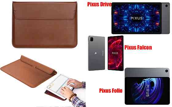 Чехол-конверт VitoCase для Pixus Drive, Falcon, Folio, с функцией подставки для планшета Коричневый Киев