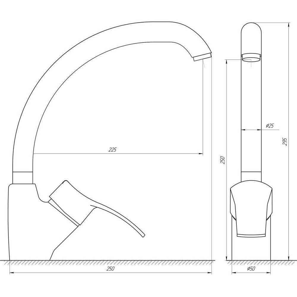 Змішувач для кухні Globus Lux QUEENSLAND GLQU-0203S-BIG-1-ONIX Київ - фото 4
