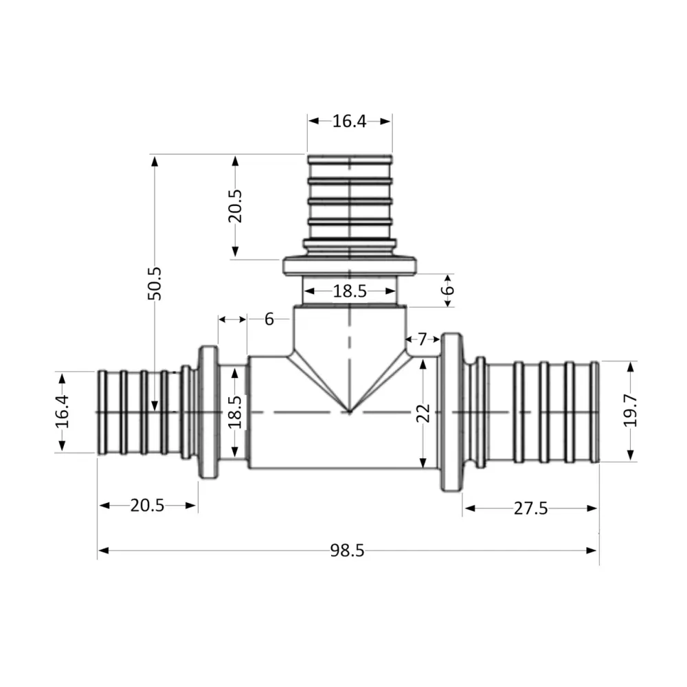 Тройник натяжной Icma №1039 d25х20х20 851039GXGWGW0 Киев - изображение 10