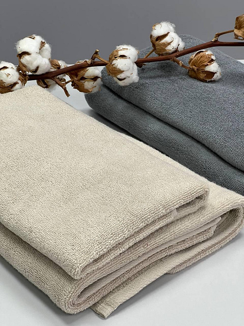 Рушник махровий Ideal Textile 50х90 см щільний з коротким ворсом 450 г/м2 Бежевий Чернівці - фото 4