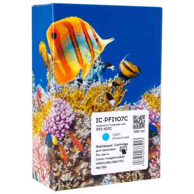 Картридж Barva Canon PFI-107C (6706B001) 130 мл, Cyan (IC-PFI107C) Винница