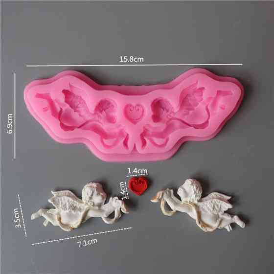 Силиконовый молд Ангелы 158 на 69 мм розовый Киев