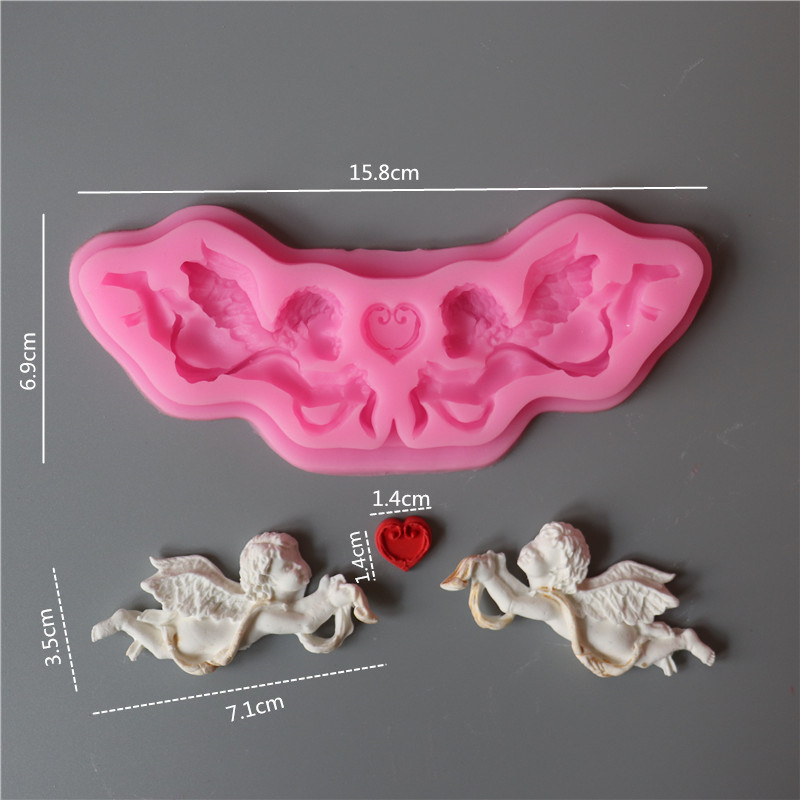 Силиконовый молд Ангелы 158 на 69 мм розовый Киев - изображение 3