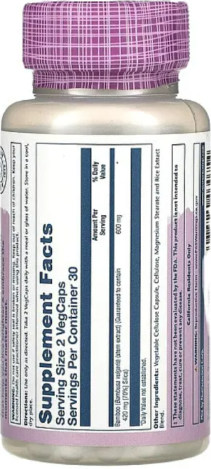 Бамбук экстракт стебля Solaray Bamboo  300 мг 60 капс Киев - изображение 2