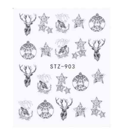 Наклейки на нігті новорічні сірі - розмір наклейки 6*5см, інструкція в описі товару Київ