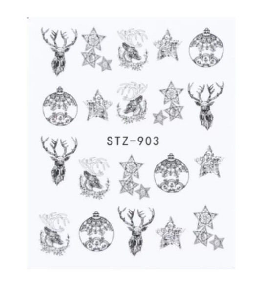 Наклейки на ногти новогодние серые - размер наклейки 6*5см, инструкция в описании товара Киев - изображение 1