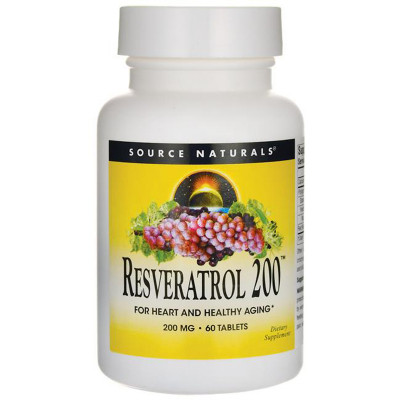 Антиоксидант Source Naturals Ресвератрол, Resveratrol, 200 мг, 60 таблеток (SN2293) Вінниця - фото 1