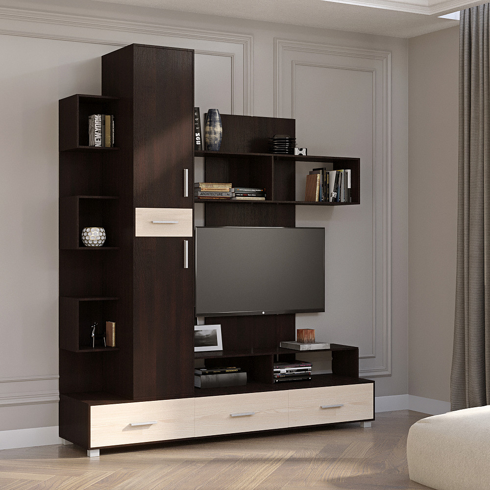 Стенка для гостиной Эверест Бриз венге + дуб молочный (DTM-2246) Львов - изображение 1