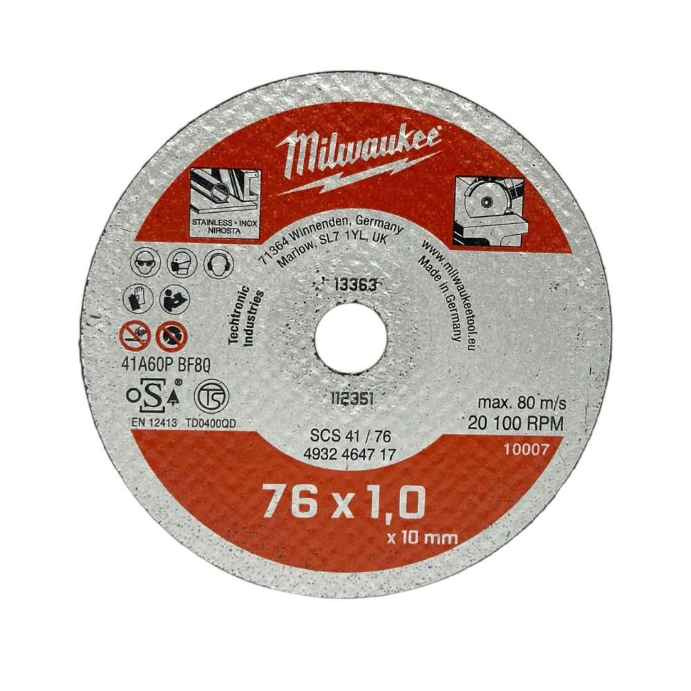 Диск відрізний по металу MILWAUKEE SCS41/76, 76мм для M12 FCOT (5 шт.) Одеса - фото 3