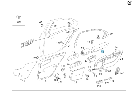 Mercedes-Benz  A2217302294 8M00 Бежевий шкіряний підлокітник задніх правих дверей S-class long V221 Одеса