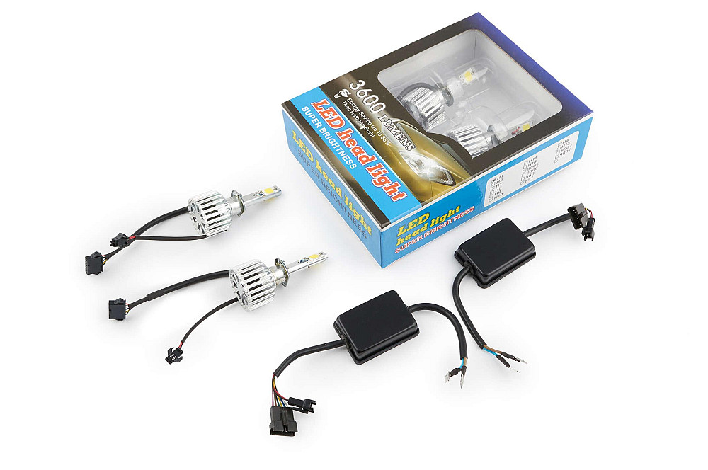 Лампи діодні автомобільні H1 (пара) (два кристали, примус. охолодження) (аналог ксенону) IZEN Київ - фото 1