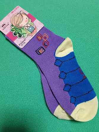 Детские носки с принтом разноцветные - 31-36 размер, по стельке 17-22см, бамбук 80%, хлопок 15%, лайкра 5% Київ