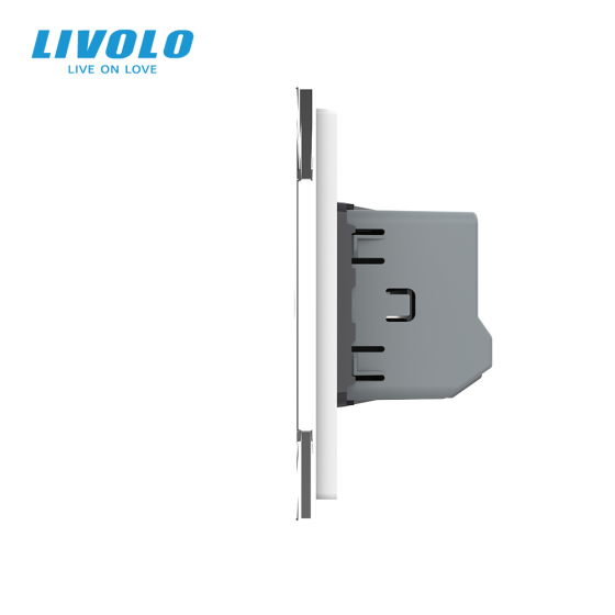 LIVOLO Сенсорний прохідний/перехресний вимикач 2 сенсора (1-1) LIVOLO білий матове скло Коломия