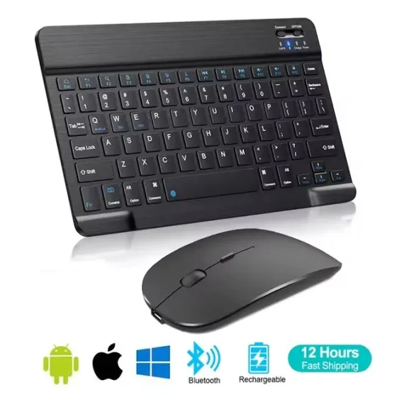 Комплект бездротова акумуляторна клавіатура з мишею Bluetooth 3.0 Windows Android IOS Mac Київ