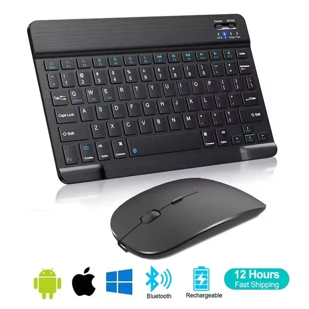 Комплект беспроводная аккумуляторная клавиатура с мышью  Bluetooth 3.0 Windows Android IOS Mac Одесса - изображение 1