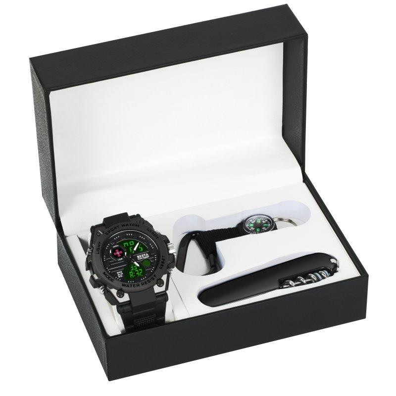 Мужские водостойкие наручные часы Besta Box Tattoo ВСУ Set с компасом + подарочный набор Киев - изображение 1