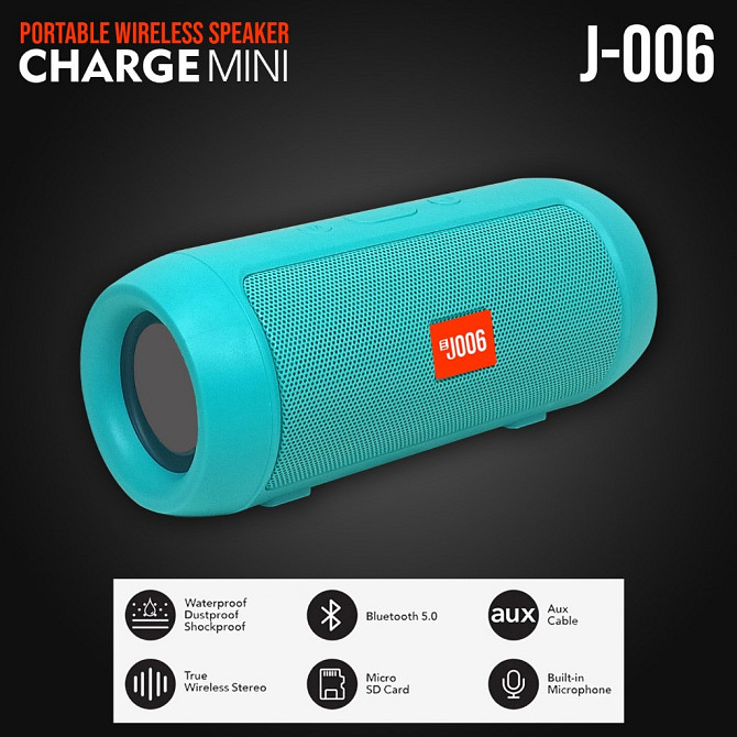 Портативна Bluetooth колонка 3Вт, USB, TF Card, FM, акумулятор 6000 mAh, 12 годин роботи, гучномовець Одеса - фото 1