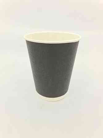 Стакан картонний 2-шаровий чорний 400 мл (12oz) (20 шт.) Харків