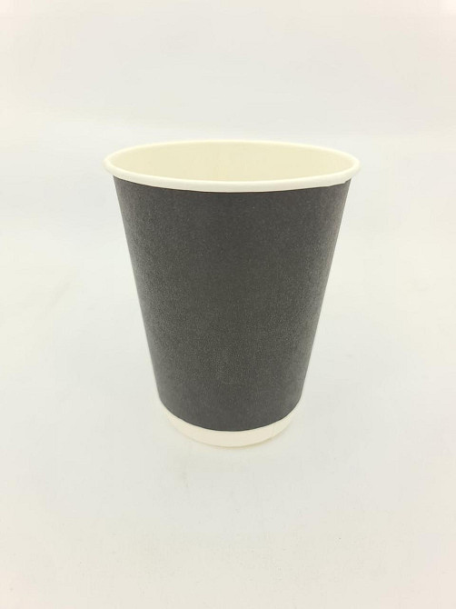 Стакан картонний 2-шаровий чорний 400 мл (12oz) (20 шт.) Харків - фото 3