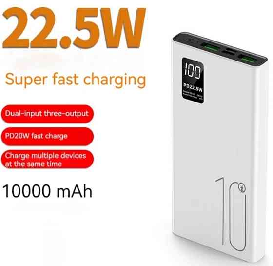 Павербанк Power bank 10000mAh. Black ! 2 USB, з дисплеєм. Київ