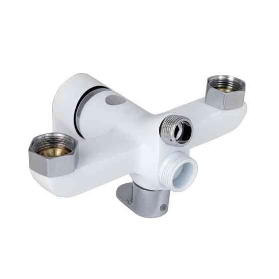 Змішувач для ванни Lidz Latwa 005 з душовим гарнітуром (LDLAT005WHI45425) білий/хром Київ