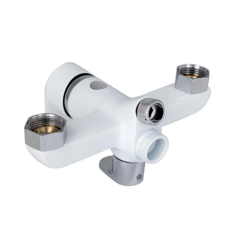 Змішувач для ванни Lidz Latwa 005 з душовим гарнітуром (LDLAT005WHI45425) білий/хром Київ - фото 3