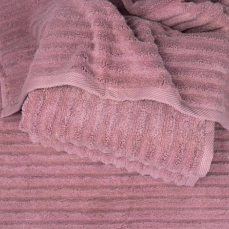 Набор махровых полотенец Зеро Твист 3шт GM Textile 50x90см, 50x90см, 70x140см 550г/м2 (Пудра) Сумы - изображение 3