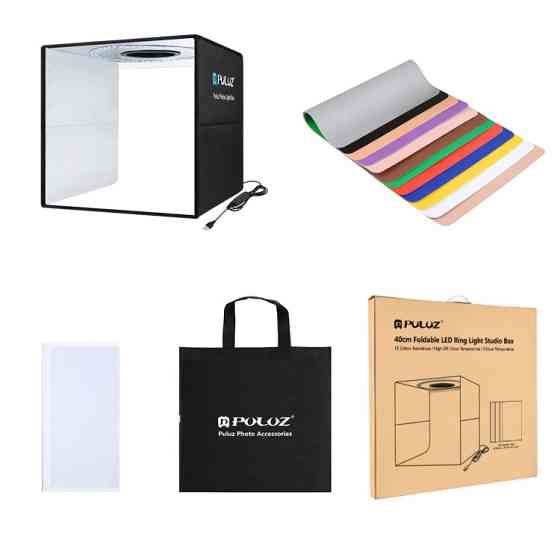 Лайтбокс 40см с кольцевой лампой Puluz PU5041B Киев