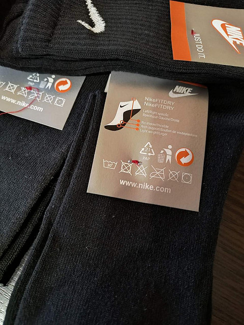Набор высоких черных мужских хлопковых носков (3шт в уп). Nike socks Киев - изображение 3
