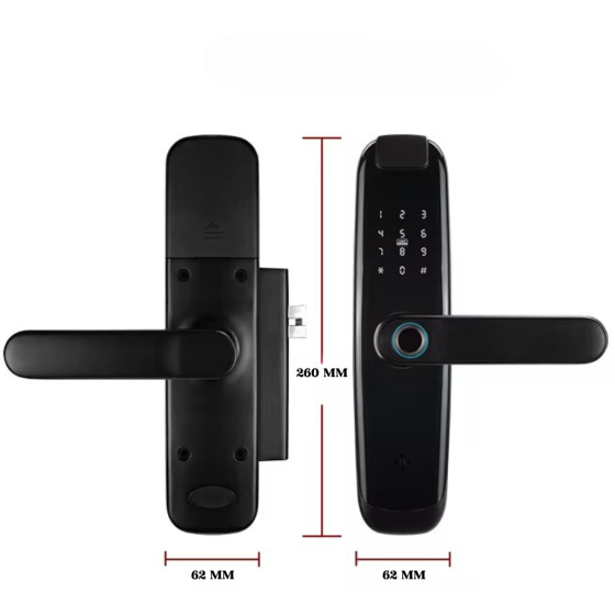 Умный дверной замок с Wi-Fi кодовый, KHS-H003 с ключ-картой и отпечатком пальца, черный Каменец-Подольский
