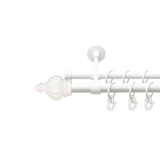 Карниз Orvit Таджа металевий дворядний закритий гладка труба кільце металеве Арктіс 19\16 мм 300 см Львов