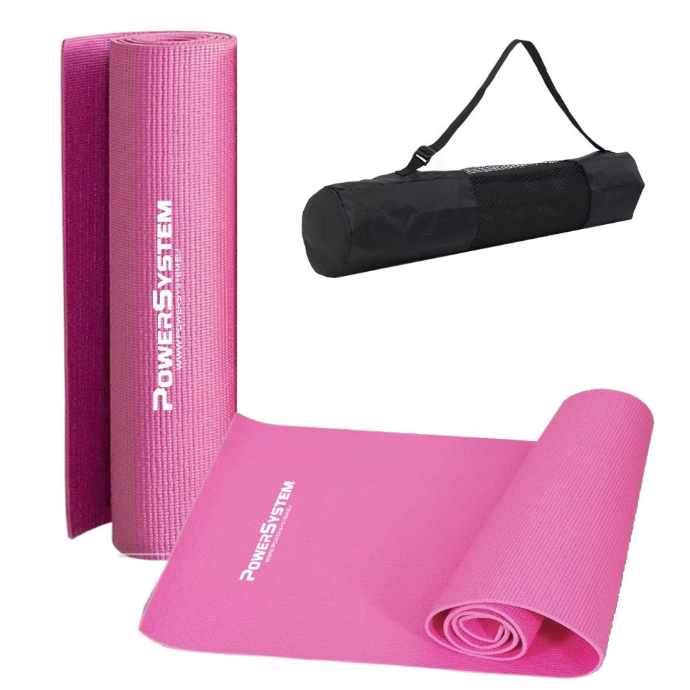 Килимок для йоги та фітнесу Power System PS-4014 PVC Fitness Yoga Mat Pink (173x61x0.6) Каменское - изображение 1