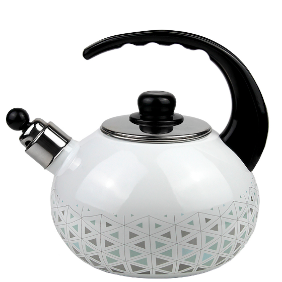 Чайник 2,5л емальований зі свистком білий KAMILLE Житомир - изображение 1