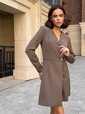 Женское стильное романтическое платье-пиджак из костюмки Мокко, 42/44 Одесса