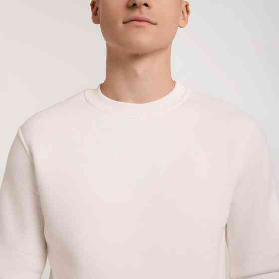 Світшот чоловічий однотонний молочний Pobedov 007 ЗИМА Київ