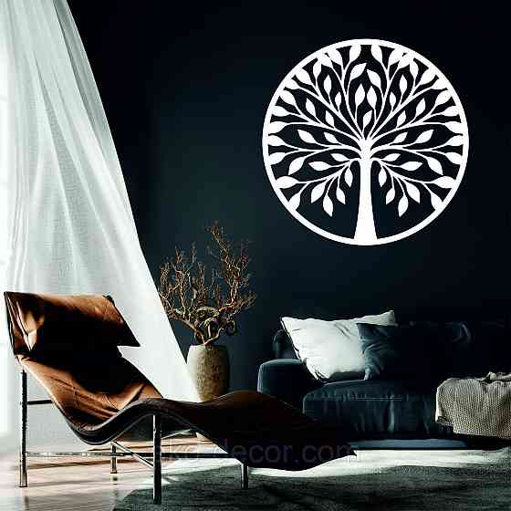 Декоративное настенное Панно «Дерево» Декор на стену 50*50 см, Белый Киев