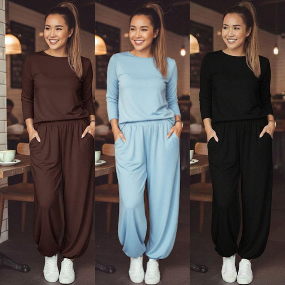 Жіночий повсякденний прогулянковий костюм-двійка: кофта та штани турецька двонитка Чорний, 42/44 Одеса - фото 1