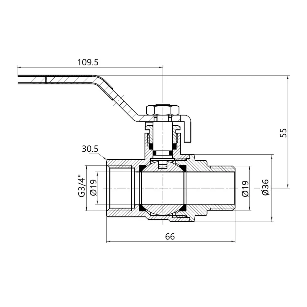 Кран кульовий Thermo Alliance Forte 3/4" ВЗ для води (ручка) SF605W20 Київ - фото 10