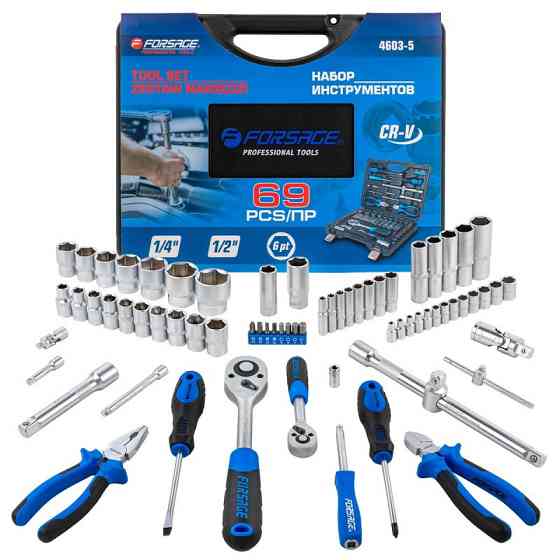 Набір інструментів 69 пр.,1/4",1/2", (6 гр.) (4-32 мм) Forsage F-4603-5 Одеса