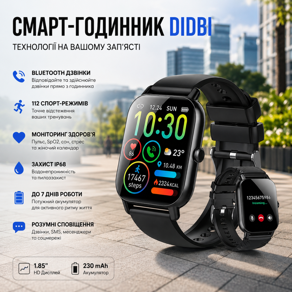 Уценка: Смарт-часы Ddidbi 1.85