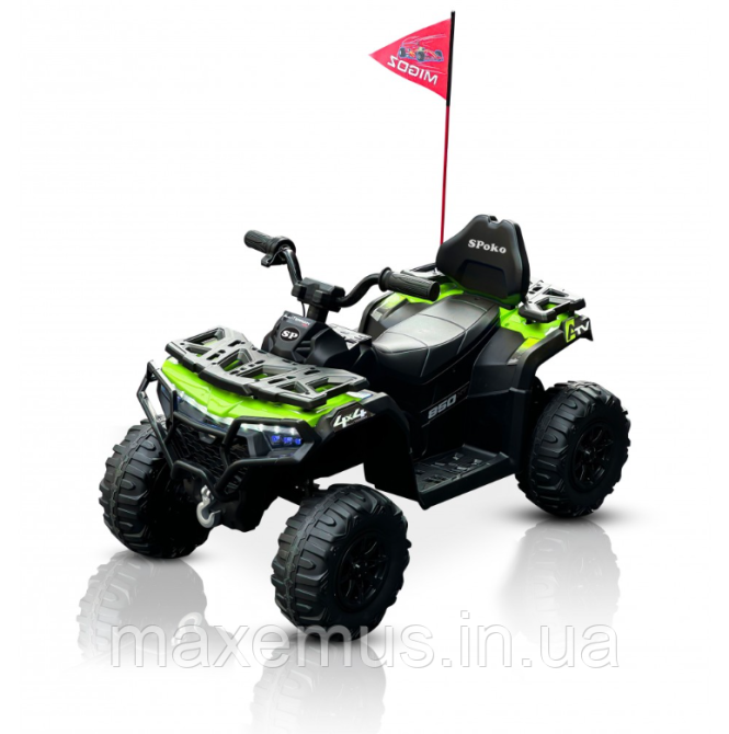 Электроквадроцикл детский аккумуляторный SP 9 1 8 мощный электроквадроцикл для ребенка до 30 кг зеленый Мостиська - фото 1