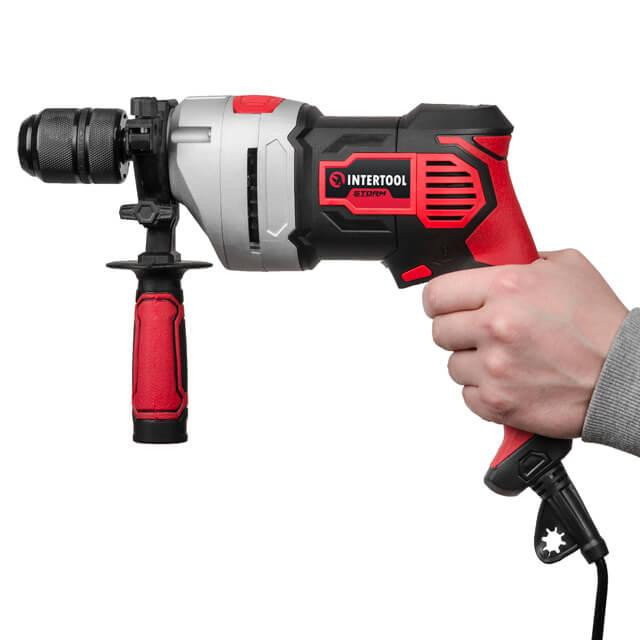 Дриль ударний INTERTOOL WT-0119, 0,9 кВт, 2800 об/хв, 1,5-13 мм, швидкозатискний патрон - Електродриль з обмежувачем глибини Львів - фото 2