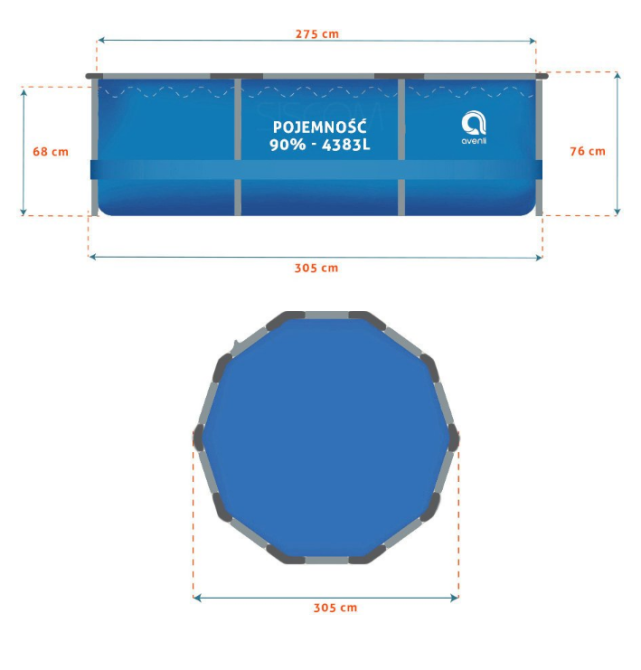 Басейн каркасний садовий із насосом на міцній рамі 305x76см + аксесуари 16in1 Київ - фото 8