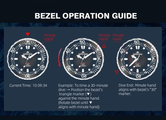 Годинник чоловічий наручний North Edge Triton 30 Bar (Сріблястий) Київ - фото 6
