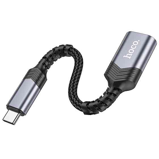 Кабель-перехідник HOCO UA24 Type-C male to USB female 3.0 converter Metal Gray (6942007608848 ) Київ