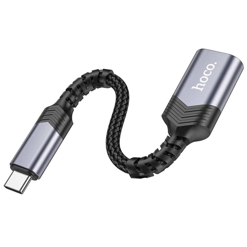 Кабель-перехідник HOCO UA24 Type-C male to USB female 3.0 converter Metal Gray (6942007608848 ) Київ - фото 3