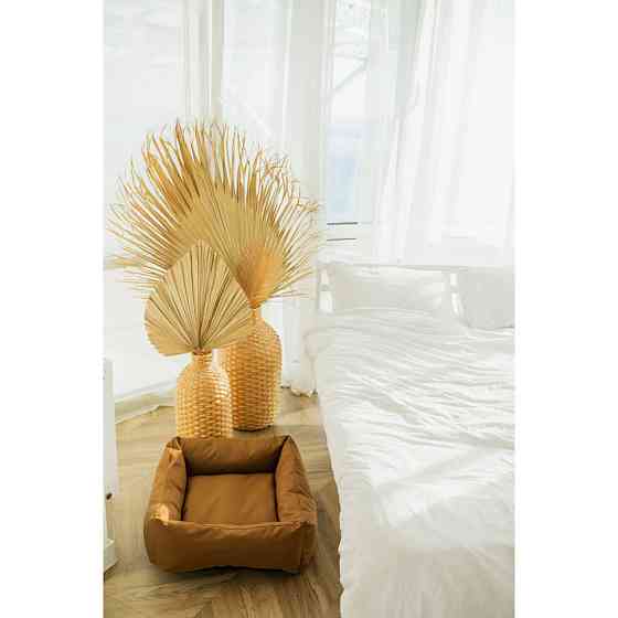 Водоотталкивающий лежак со съемным чехлом и двухсторонней меховой подушкой Incor Коричневый 10040 3XL Киев